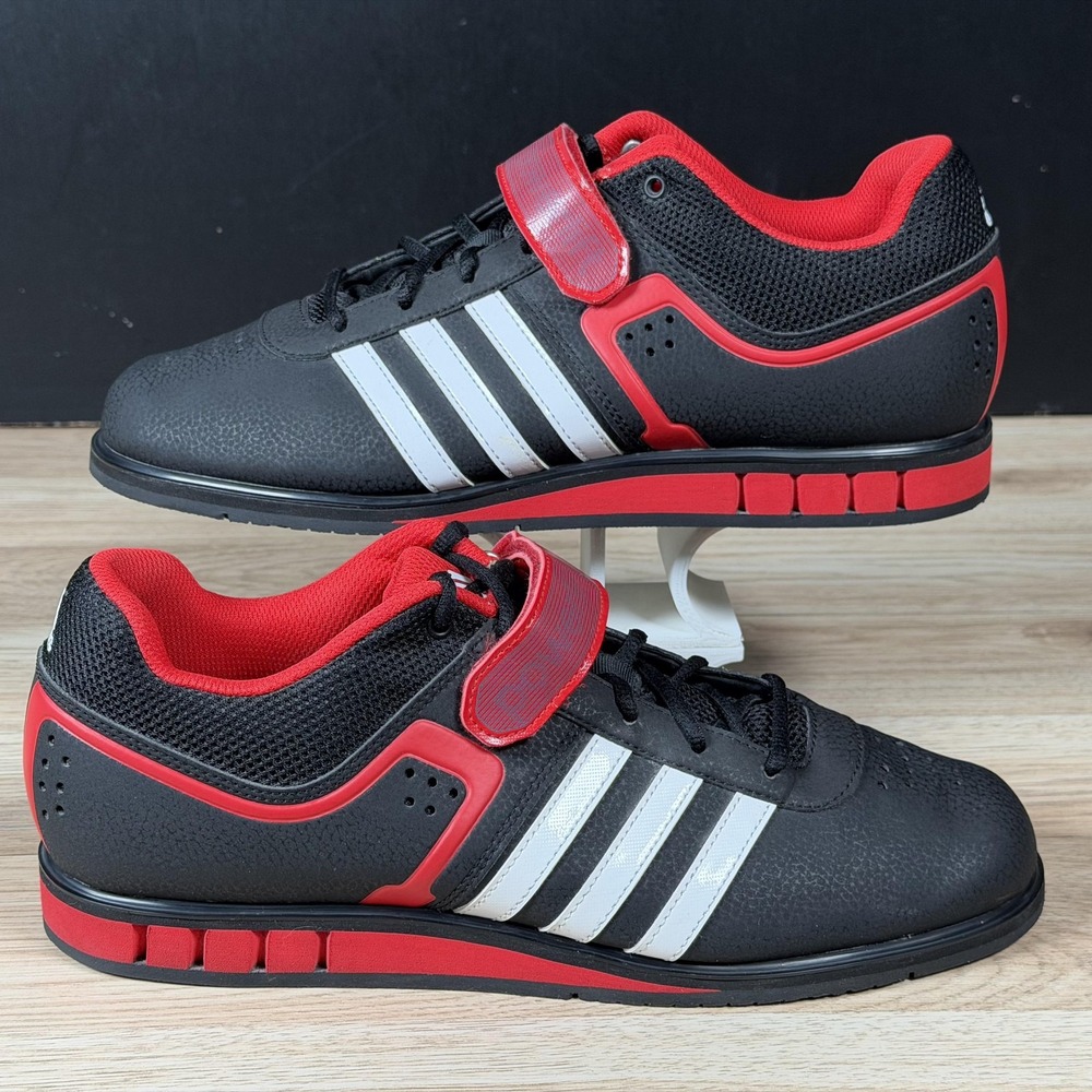 Adidas Powerlift 2 Shoes Men Size 11 Black Red Training Weightlifting Gym Q33821